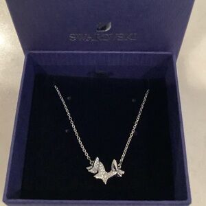 Swarovski Idyilla Lilia Necklace with White Pave Butterflies, Brand New